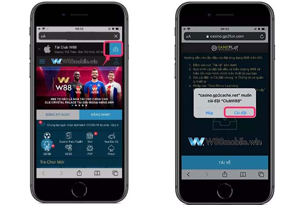 Cách tải app W88 phiên bản điện thoại IOS và cài đặt ứng dụng