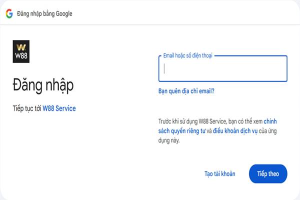 Hướng dẫn đăng ký tài khoản W88 bằng Gmail 4